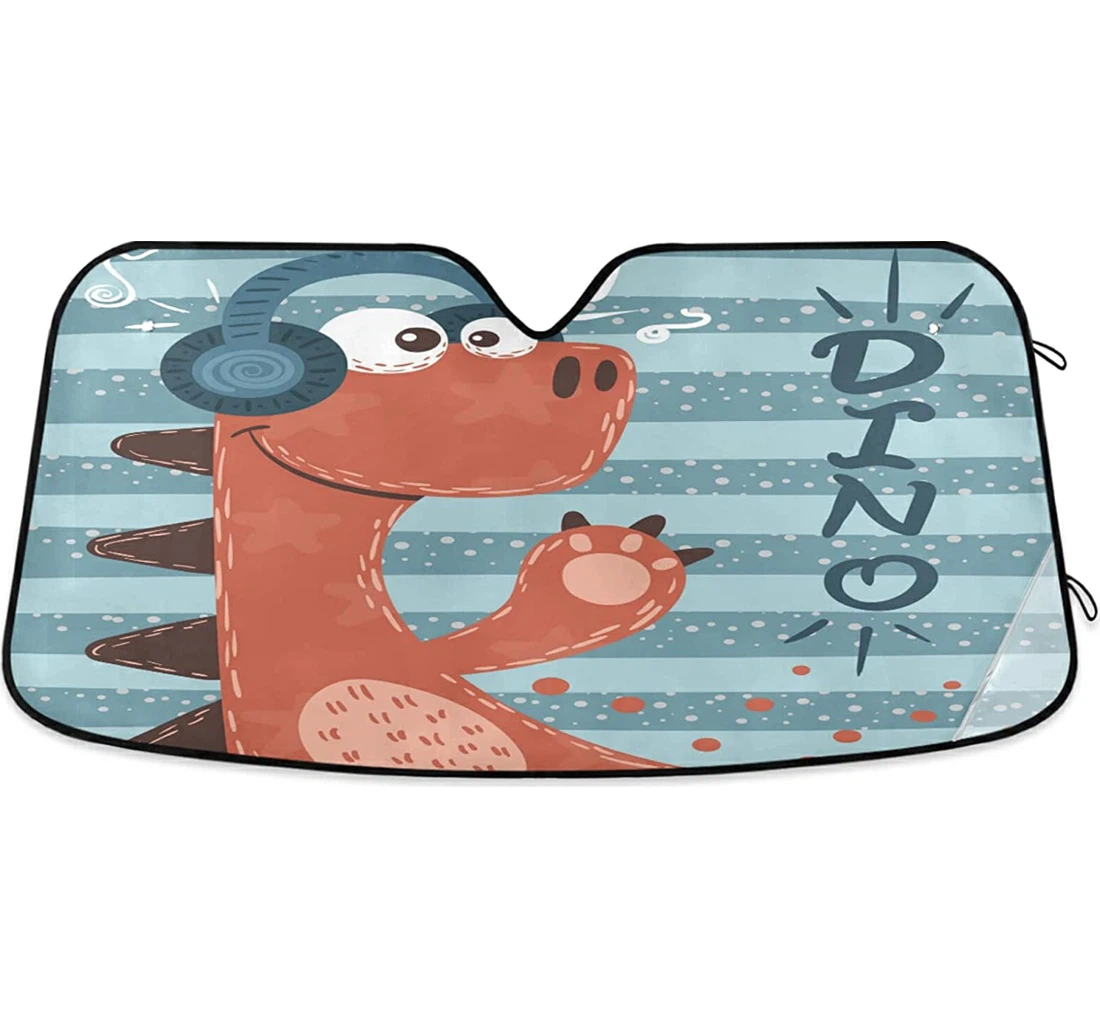 Dinosaur Baby Striped Auto Sun Shade