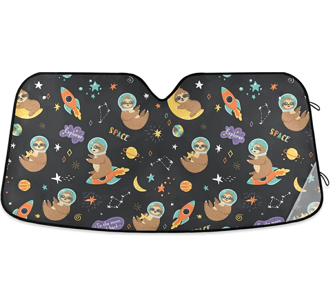 Sloths Astronaut Stars Planets Auto Sun Shade