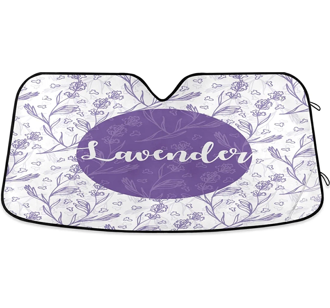 Lavender Purple Flowers Auto Sun Shade