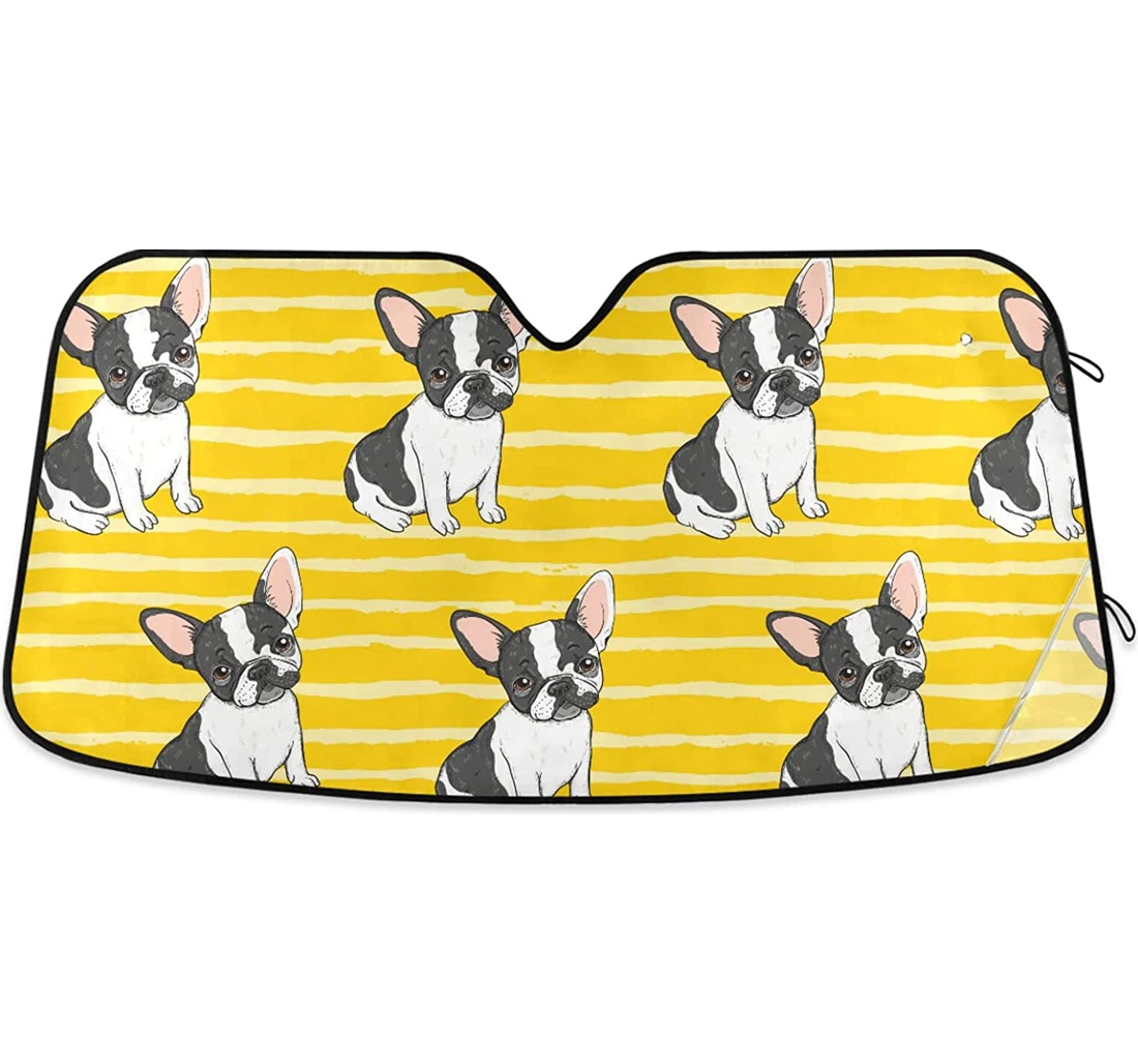 Cute French Bulldogs Puppy Auto Sun Shade