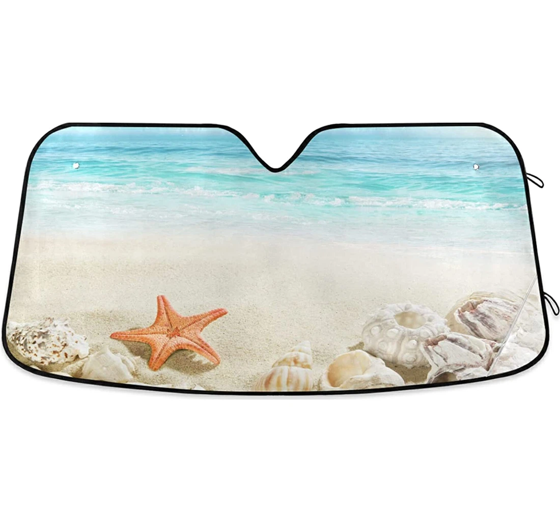 Shells On The Beach Harmful Auto Sun Shade