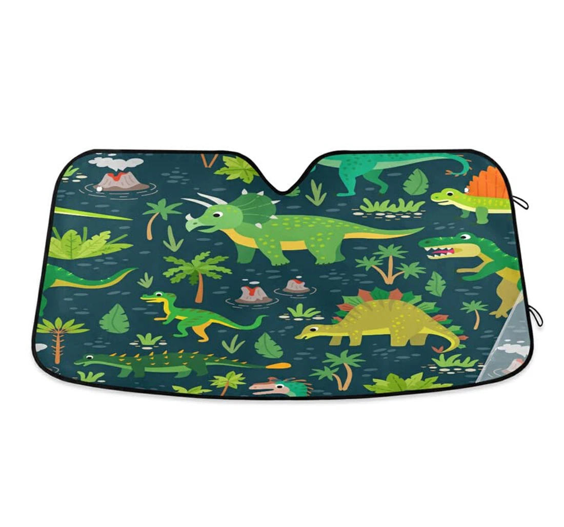 Tropical Dinosaurs Childish Pattern Auto Sun Shade