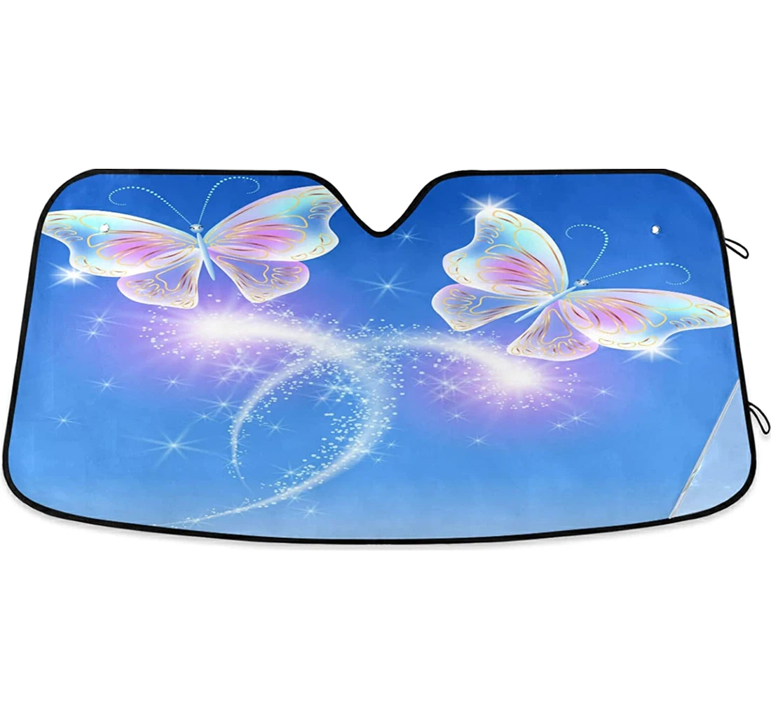 Transparent Flying Butterflies Auto Sun Shade