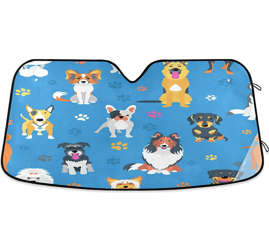 Funny Dog Footprint Coolsun Fits Auto Sun Shade