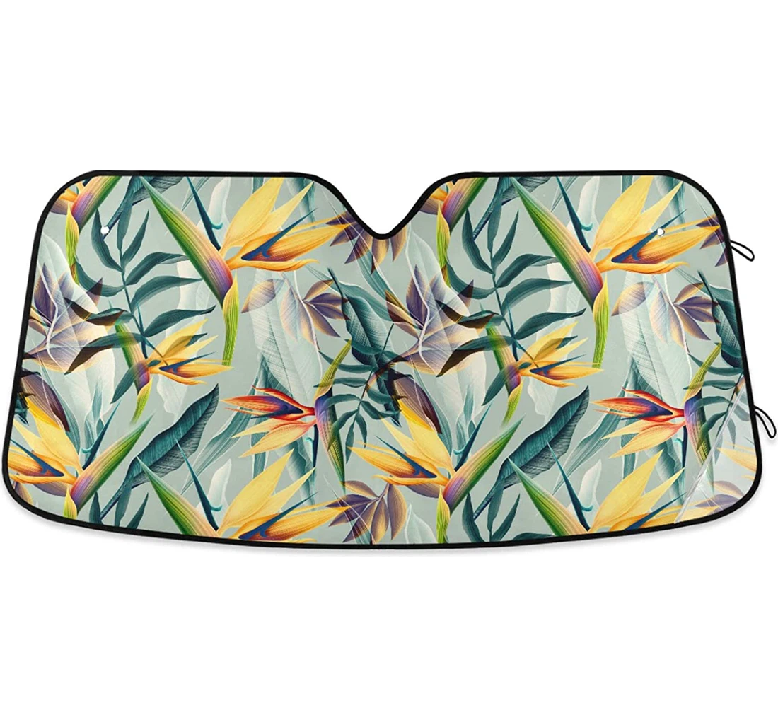 Tropical Flowers Auto Sun Shade