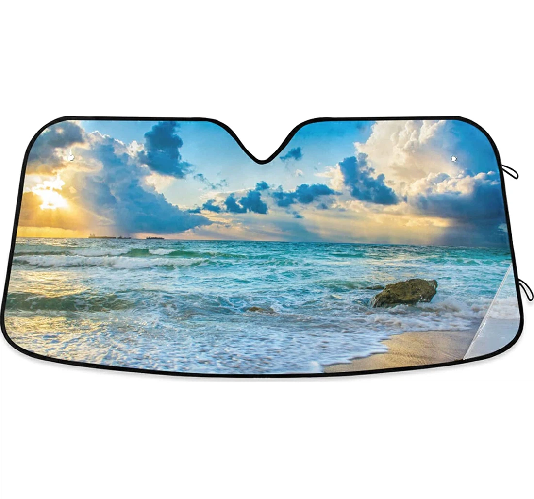 Summer Beach Sky Coast Sandy Auto Sun Shade