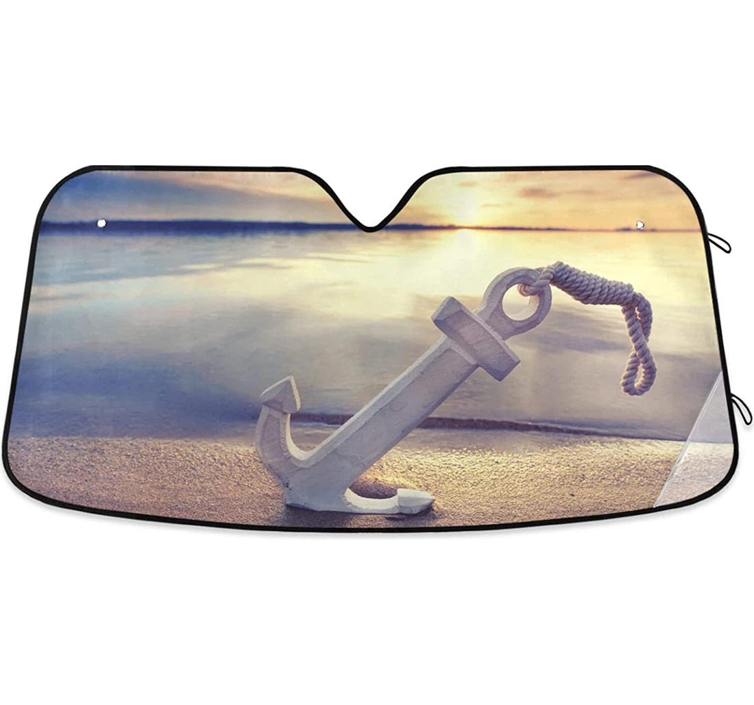 Anchor Sunset Beach Summer Seaside Auto Sun Shade