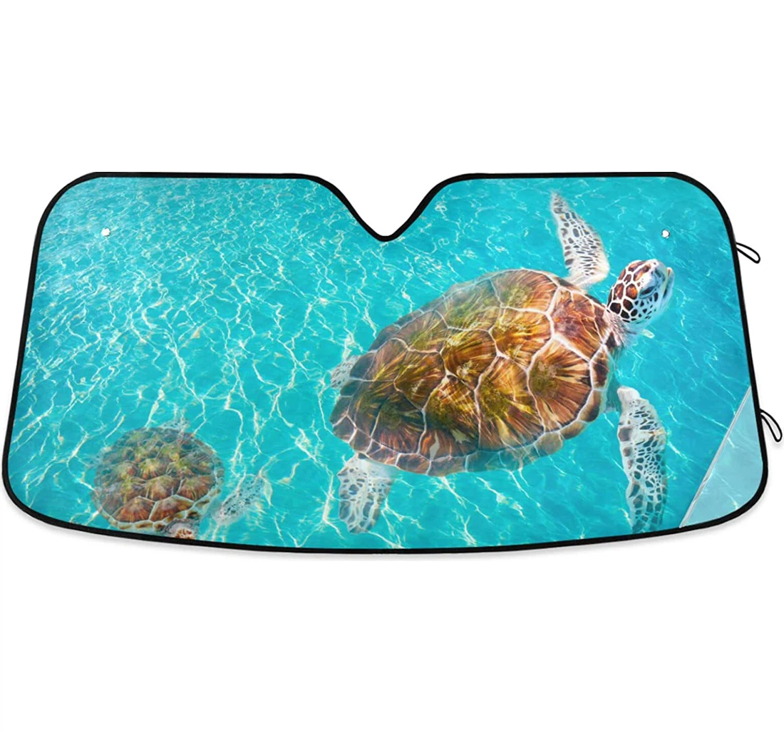 Akumal Beach Turtles Mexico Auto Sun Shade