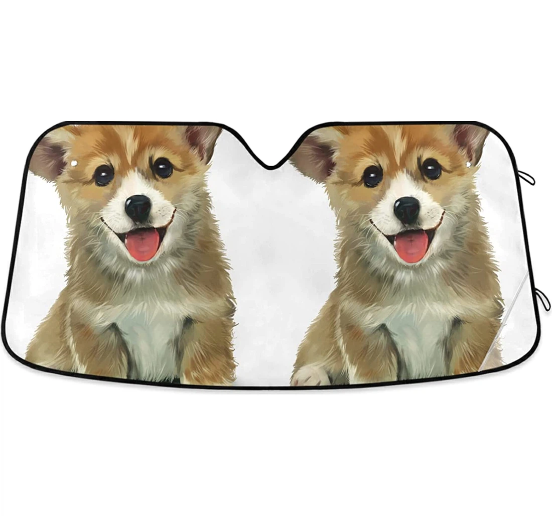Corgi Puppy Auto Sun Shade
