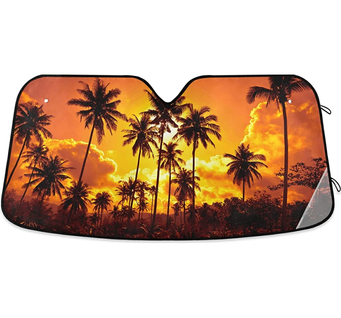 Coconut Tree Tropical Beach Auto Sun Shade