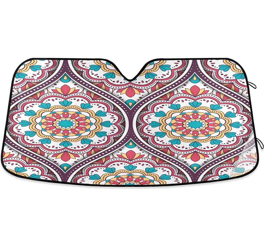 Bohemia Mandala Flower Auto Sun Shade