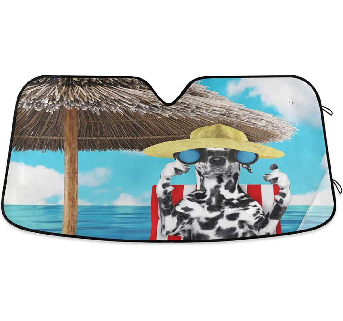 Summer Spotty Dog Beach Holiday Auto Sun Shade