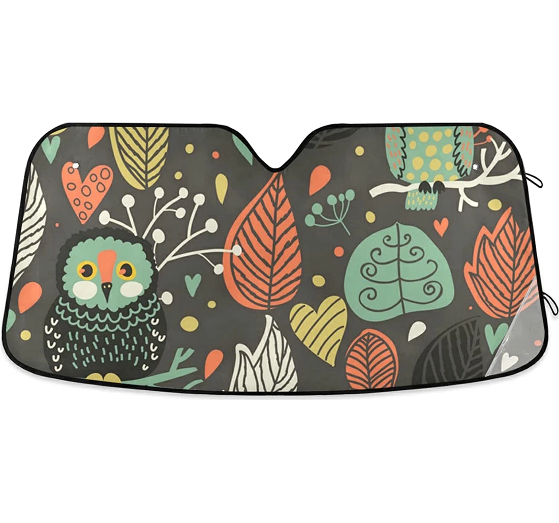 Cartoon Owl Auto Sun Shade