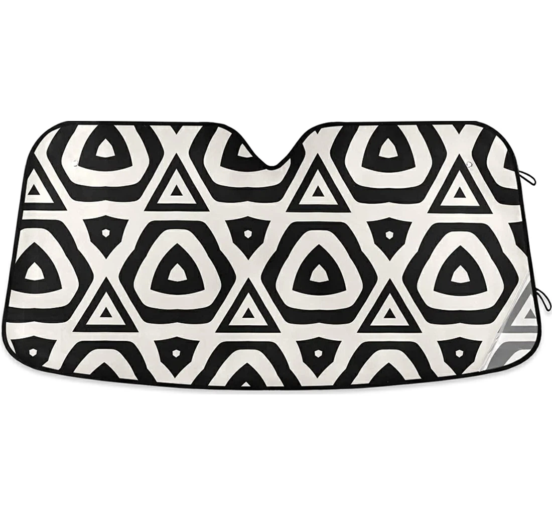 Bohemian Black Flower Auto Sun Shade