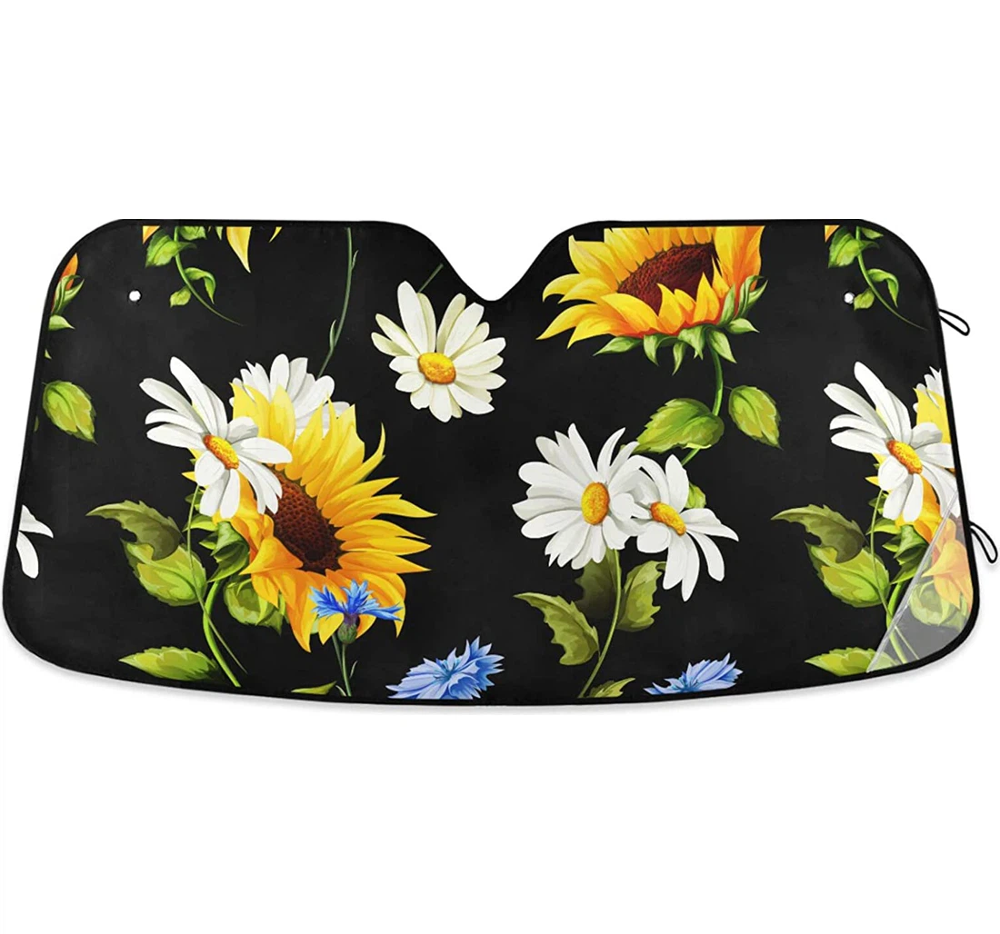 Sunflower Chamomile Black Auto Sun Shade