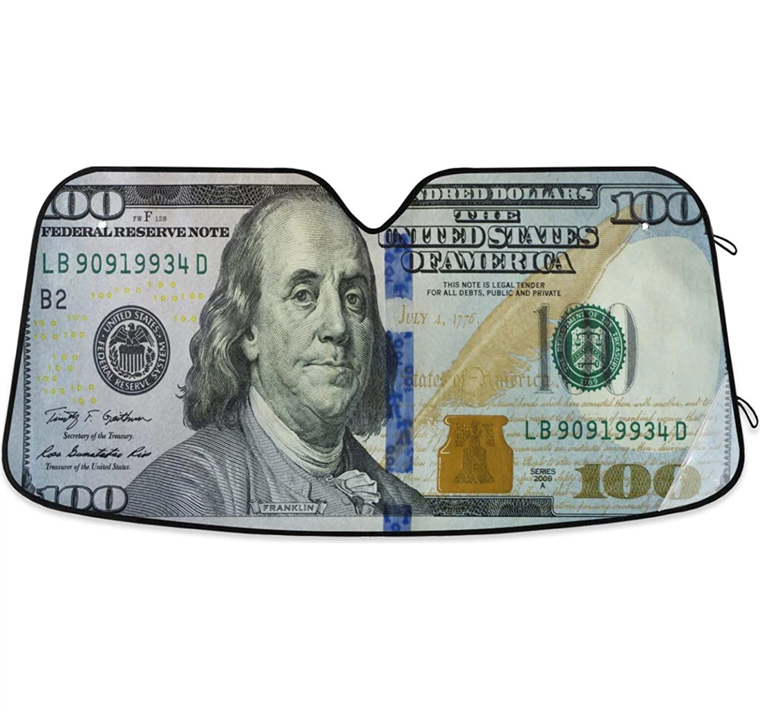 Dollar Bill Auto Sun Shade