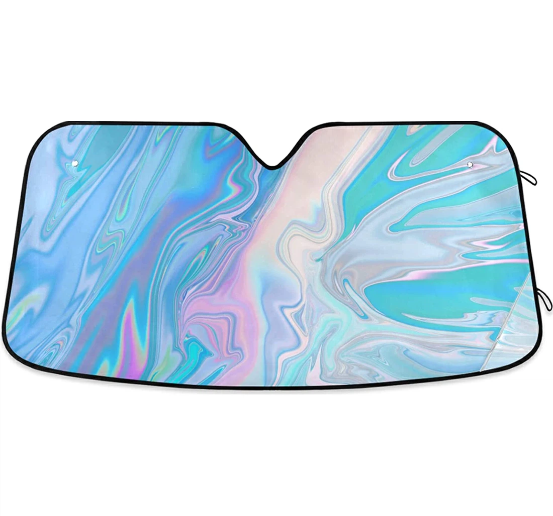 Blue Liquid Marble Auto Sun Shade
