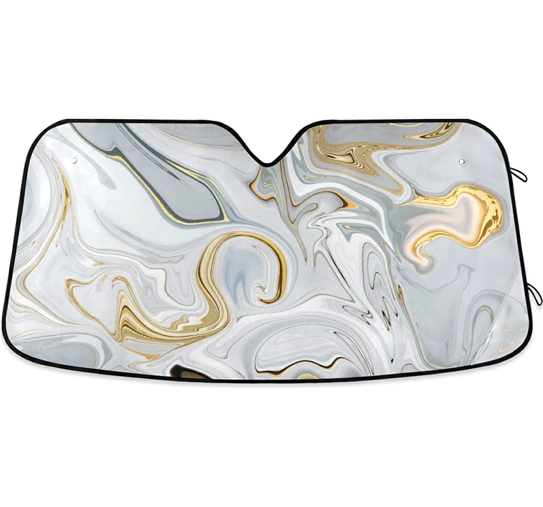 Grey Marble Opal Fluid Auto Sun Shade