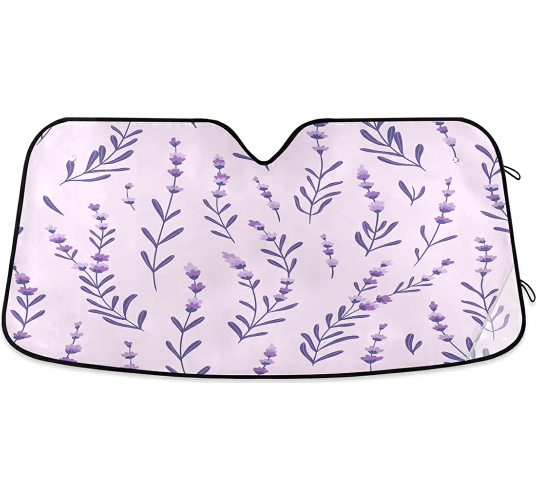 Lavender Purple Flowers Auto Sun Shade