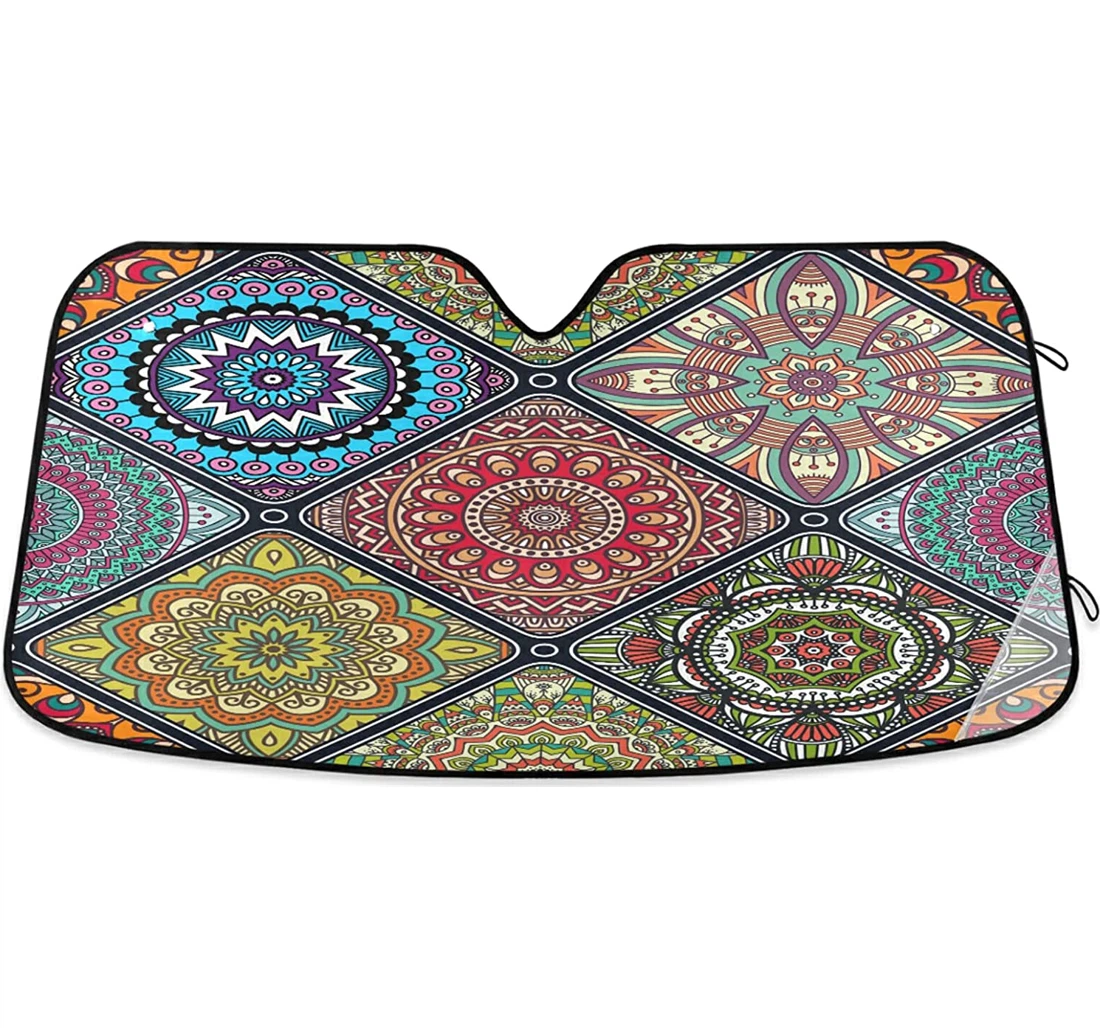 Bohemia Mandala Flower Auto Sun Shade