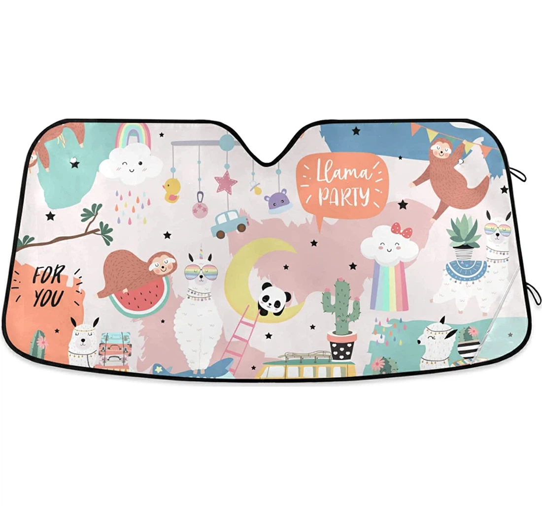 Forest Panda Alpaca Auto Sun Shade