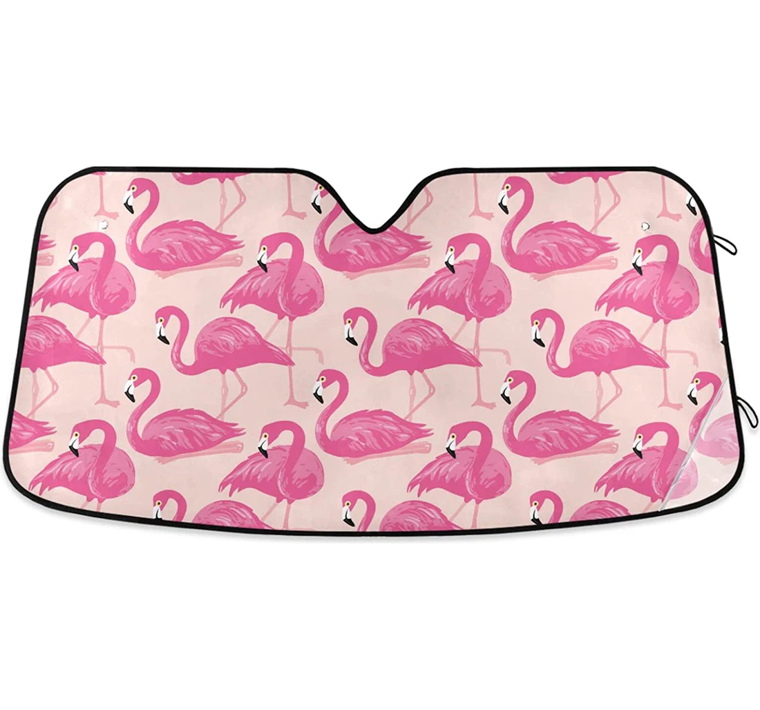 Pink Flamingo Auto Sun Shade