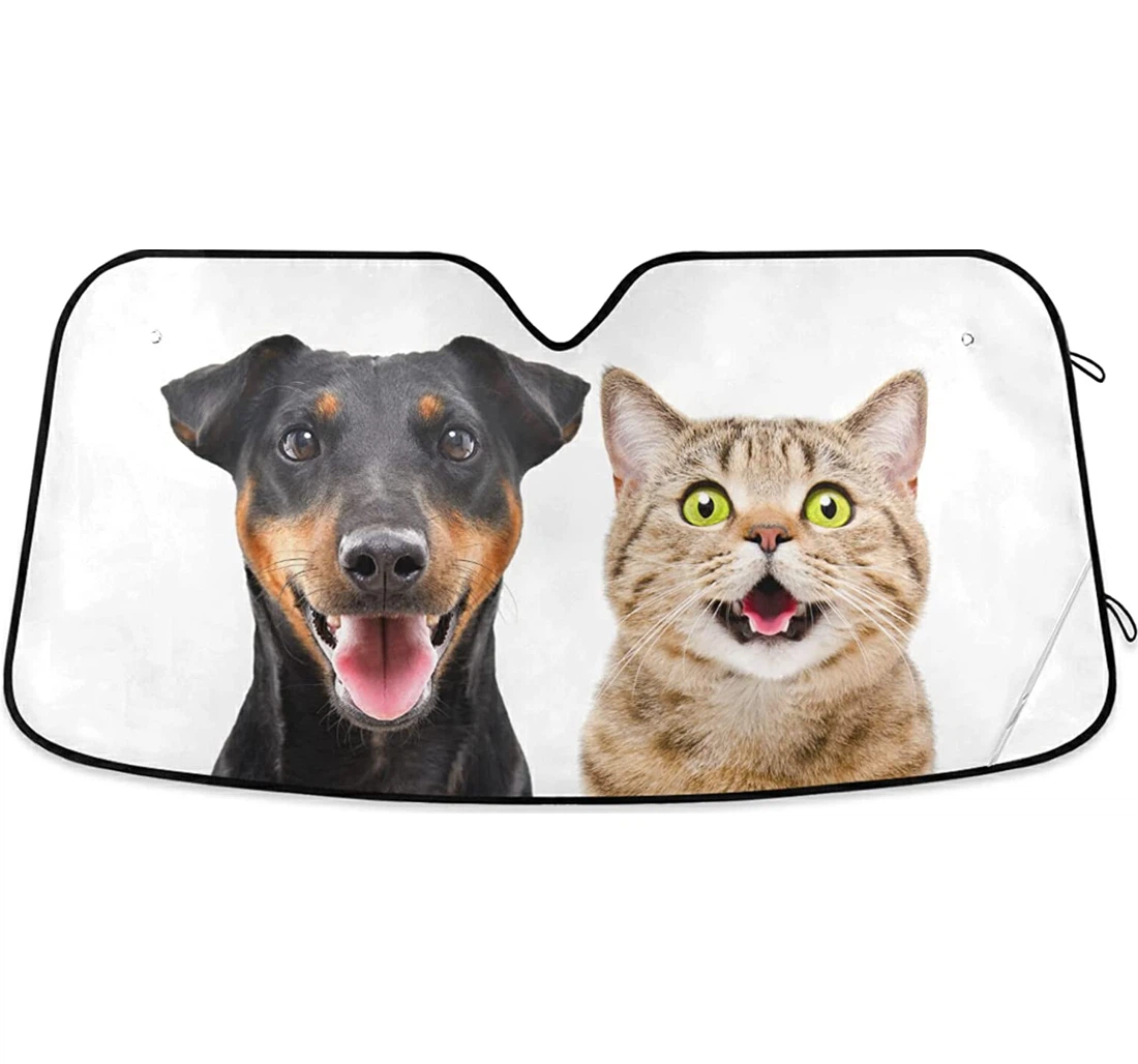 Funny Dog Cat Portrait Cute Auto Sun Shade