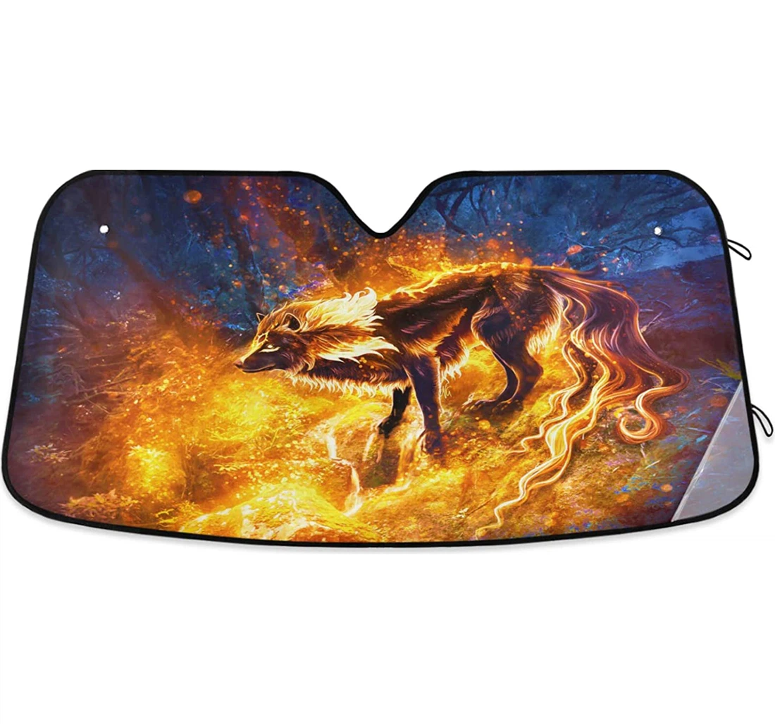 Fiery Wolf Auto Sun Shade