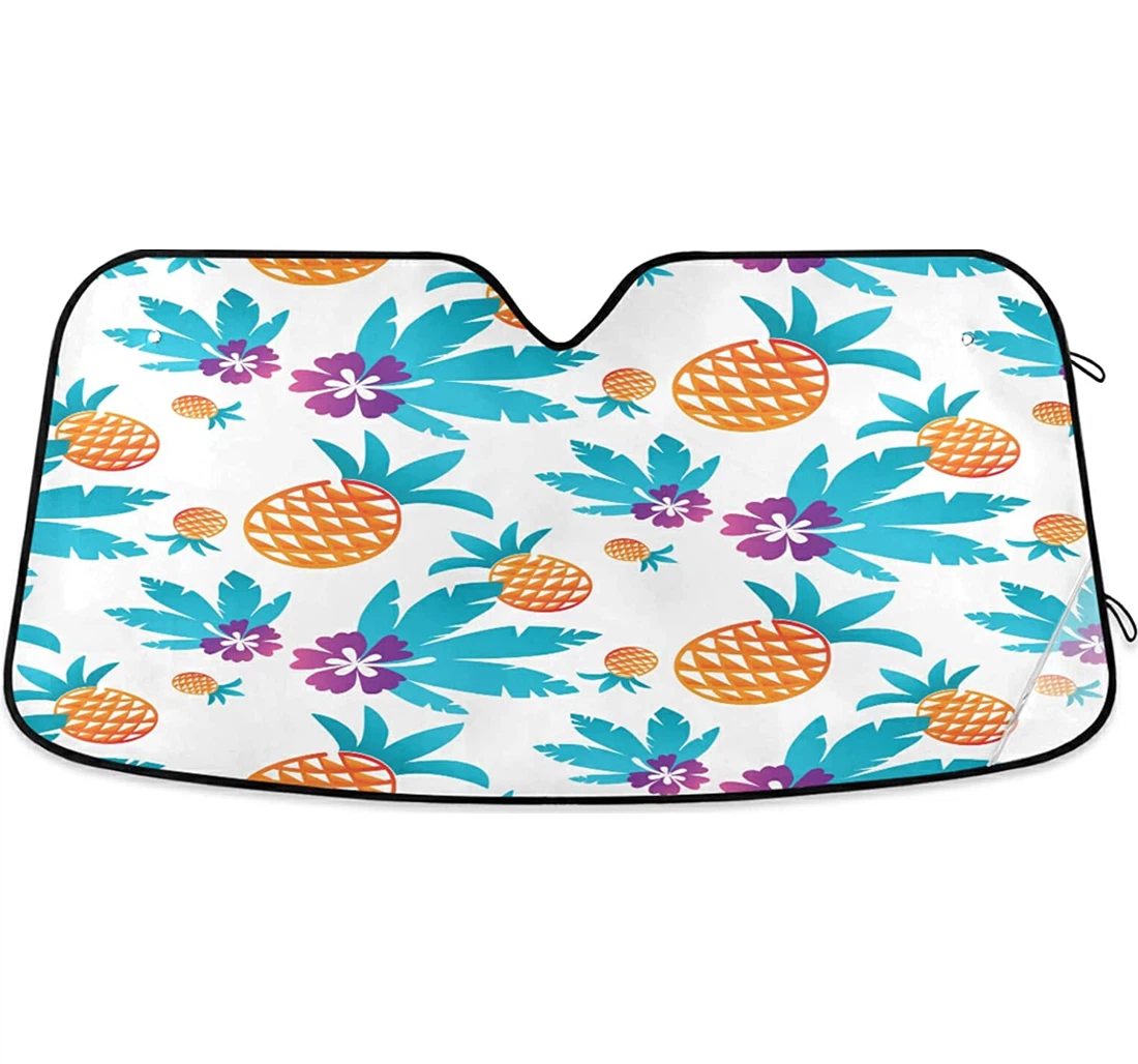Flowers Pineapples Auto Sun Shade