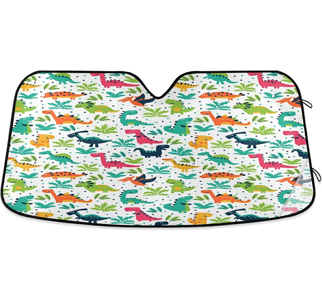 Funny Dinosaurs Clouds Trees Auto Sun Shade