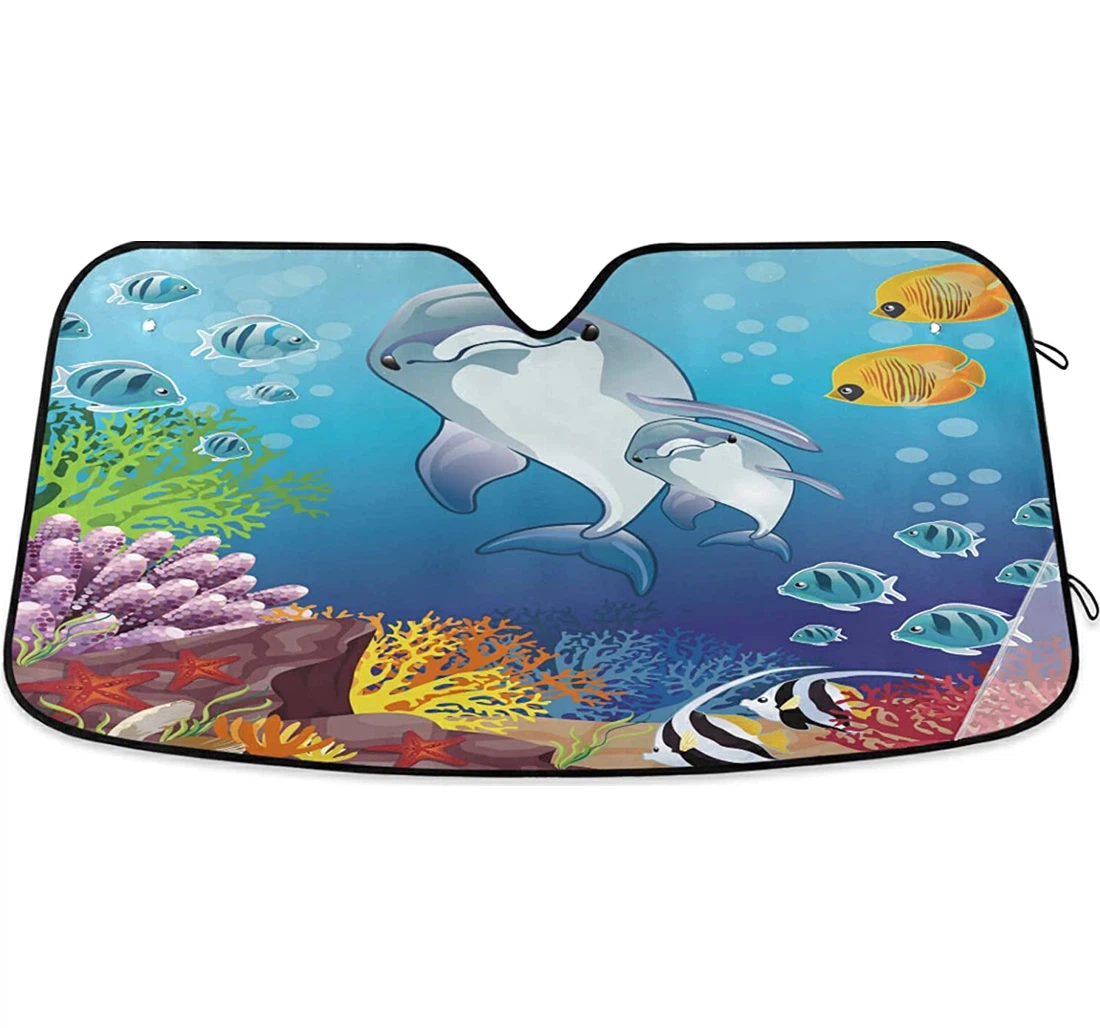 Cute Panda Balloon Dolphin Sea Fish Coolsun Fits Auto Sun Shade