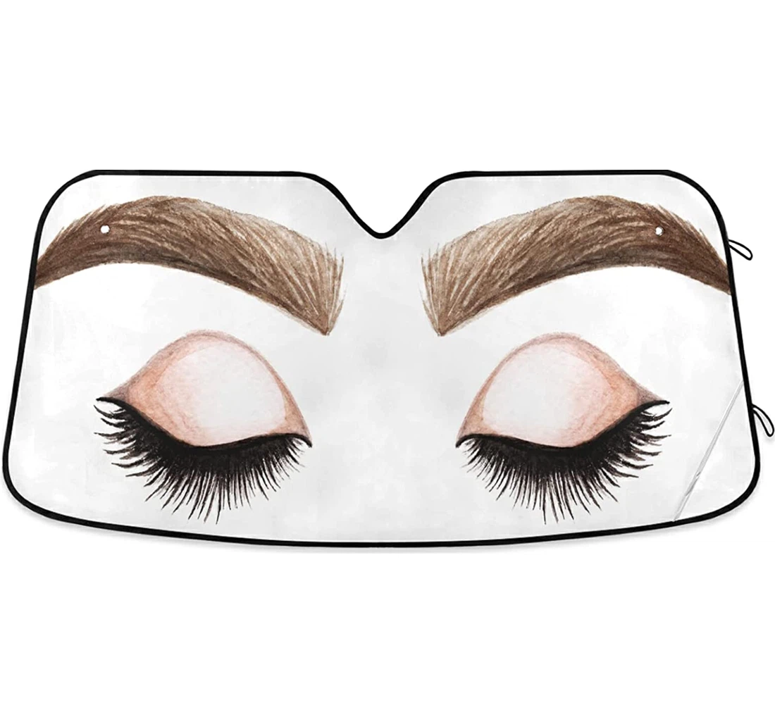 Lashes Makeup Closed Eyes Pattern Auto Sun Shade