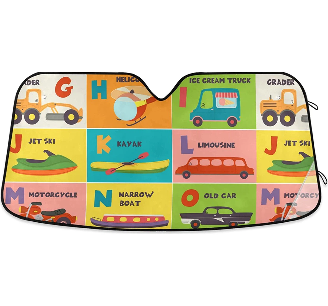 Alphabet_card_with_transport Auto Sun Shade