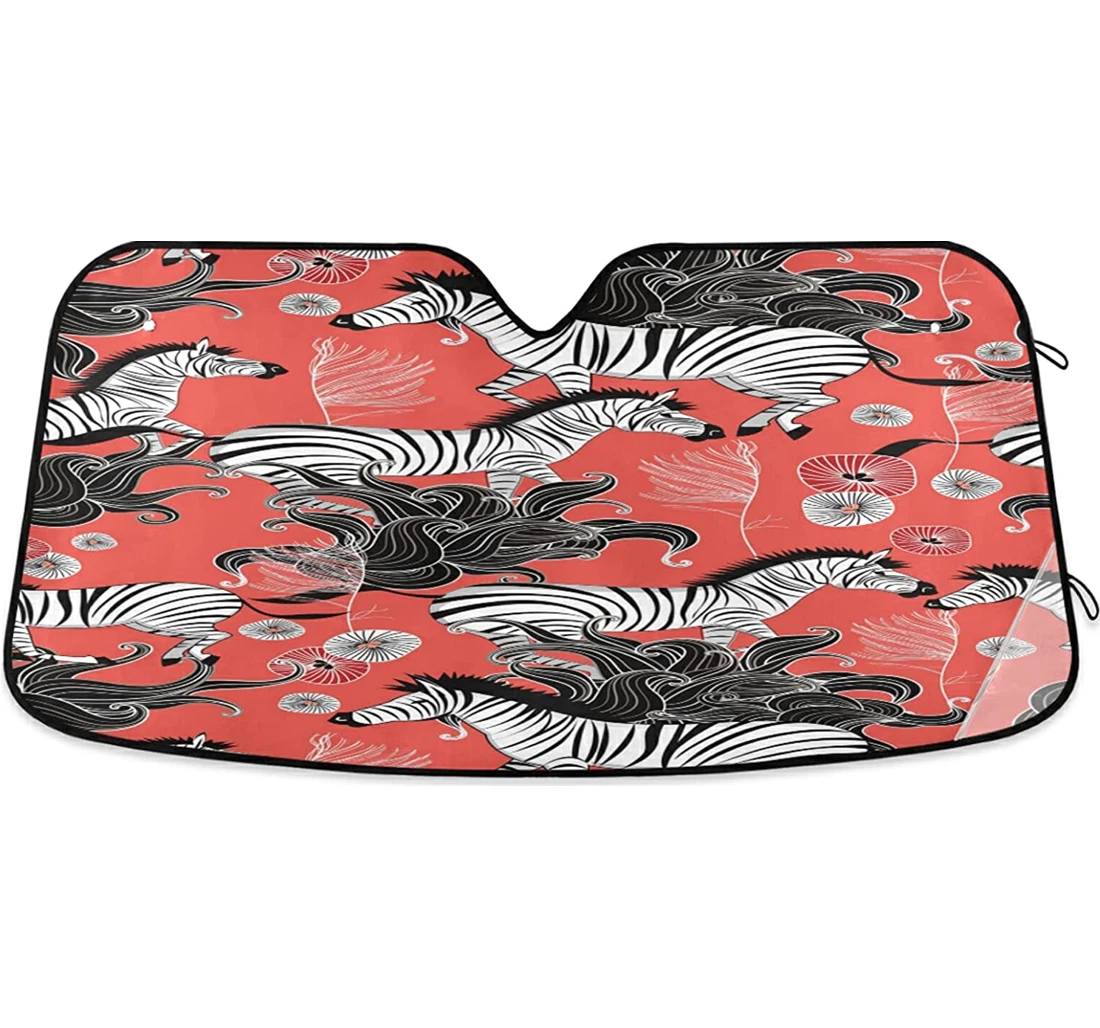 Tropical Zebra Orange Coolsun Fits Auto Sun Shade
