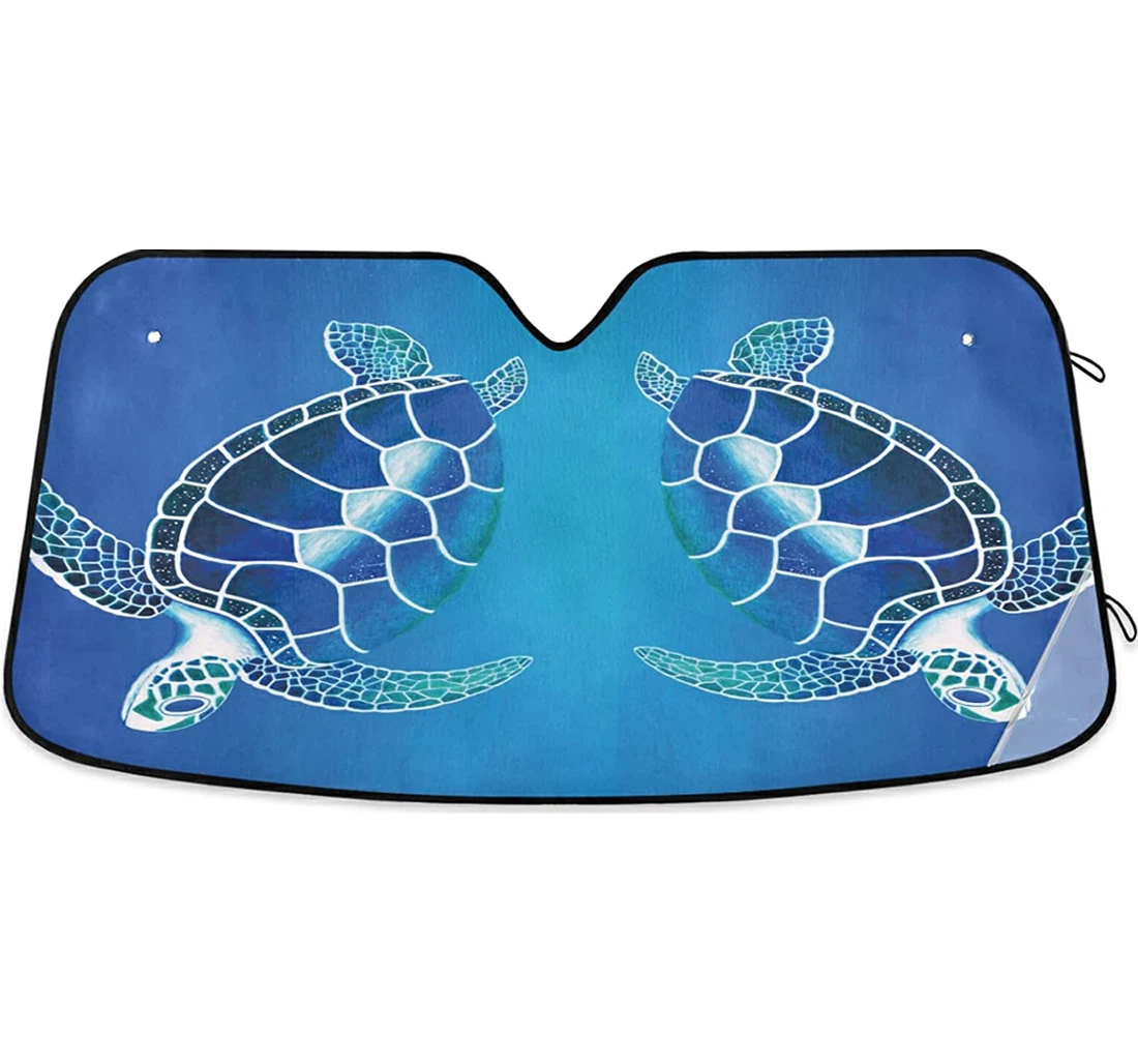 Cute Panda Balloon Sea Turtle Blue Coolsun Fits Auto Sun Shade
