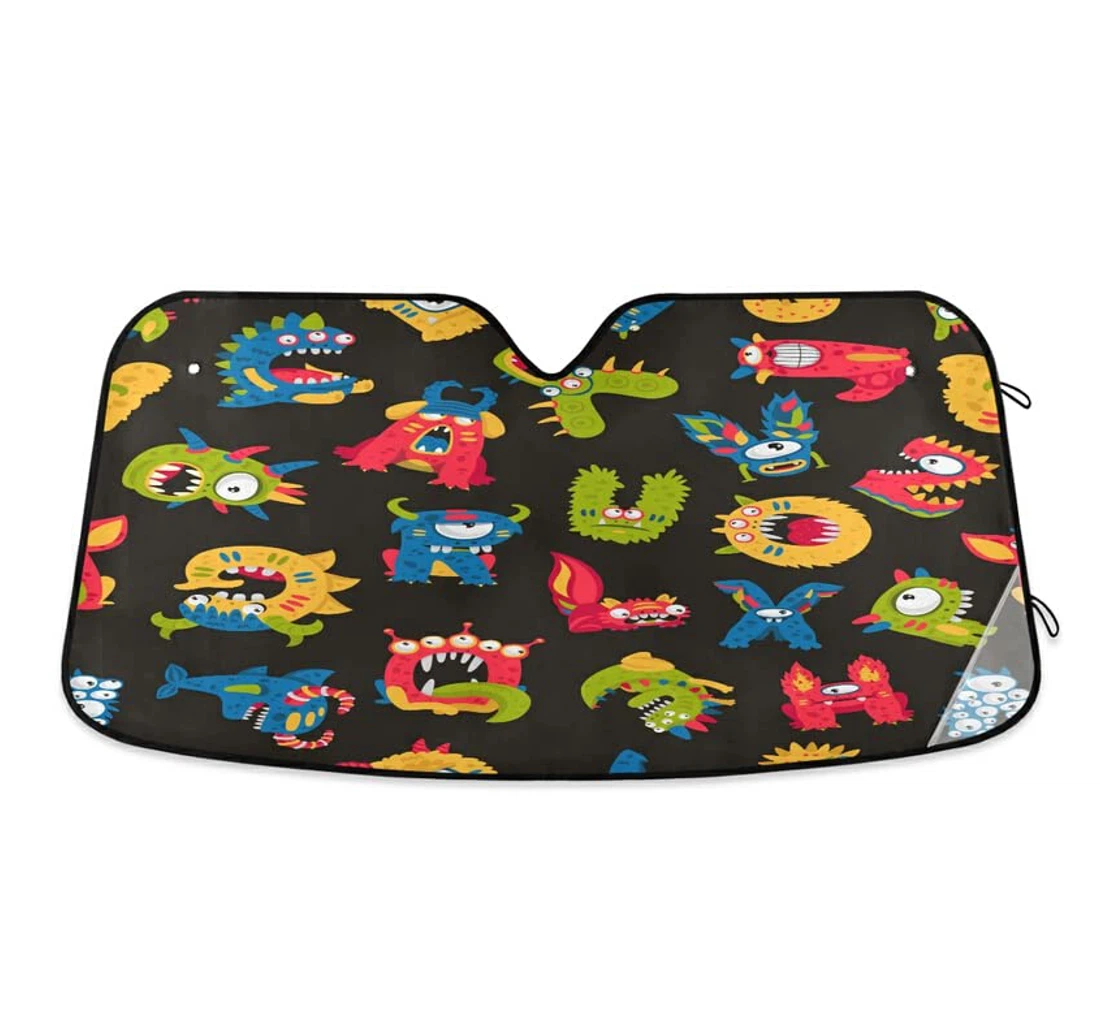 Different Monsters Childish Pattern Auto Sun Shade