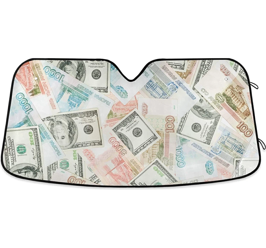 Money Pattern Auto Sun Shade