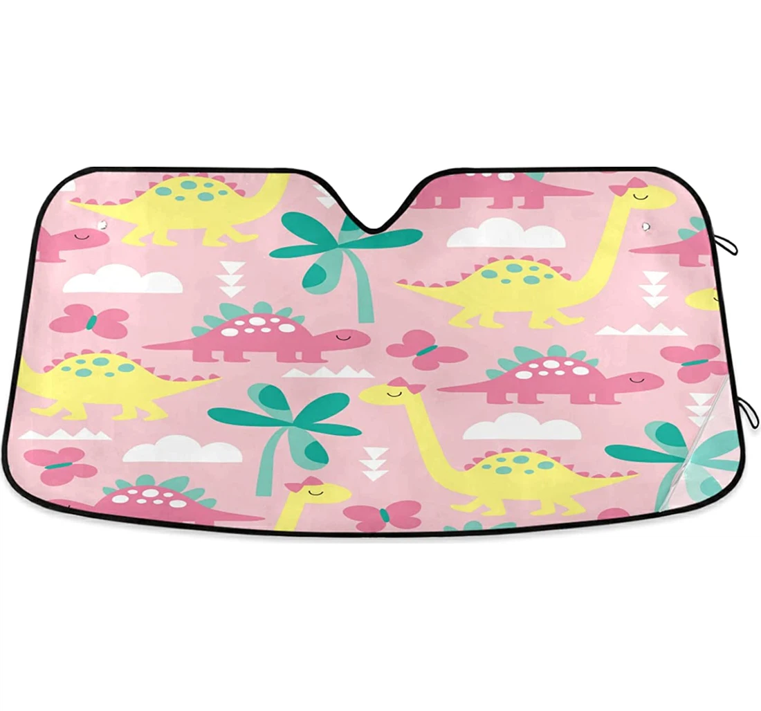 Pink Dinosaur Auto Sun Shade