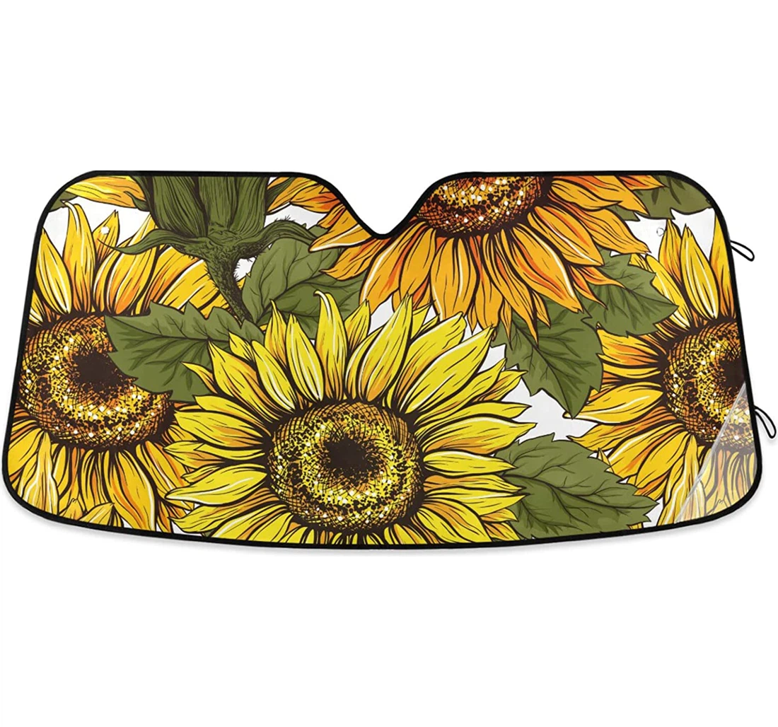 Farmhouse Sunflower Auto Sun Shade