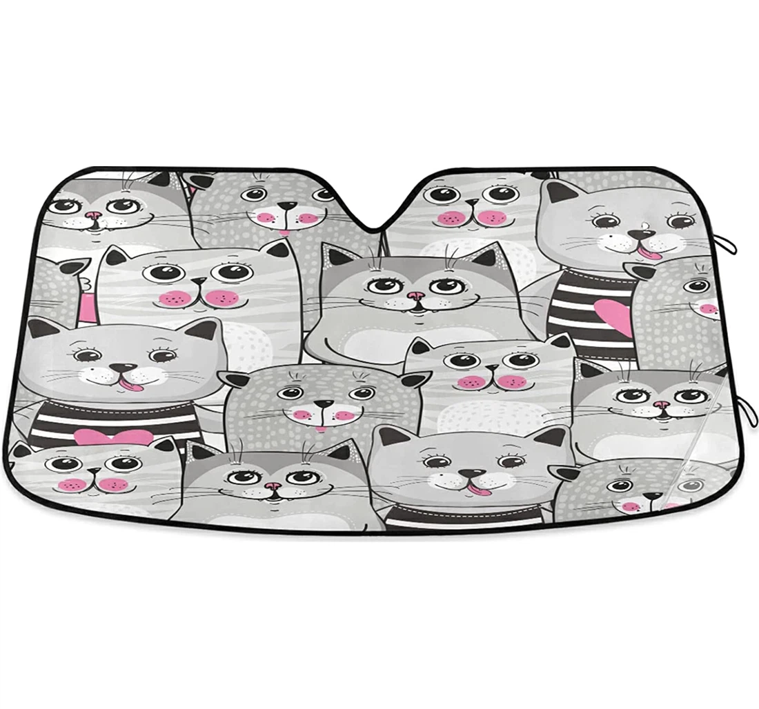 Cute Gray Kitten Cat Auto Sun Shade