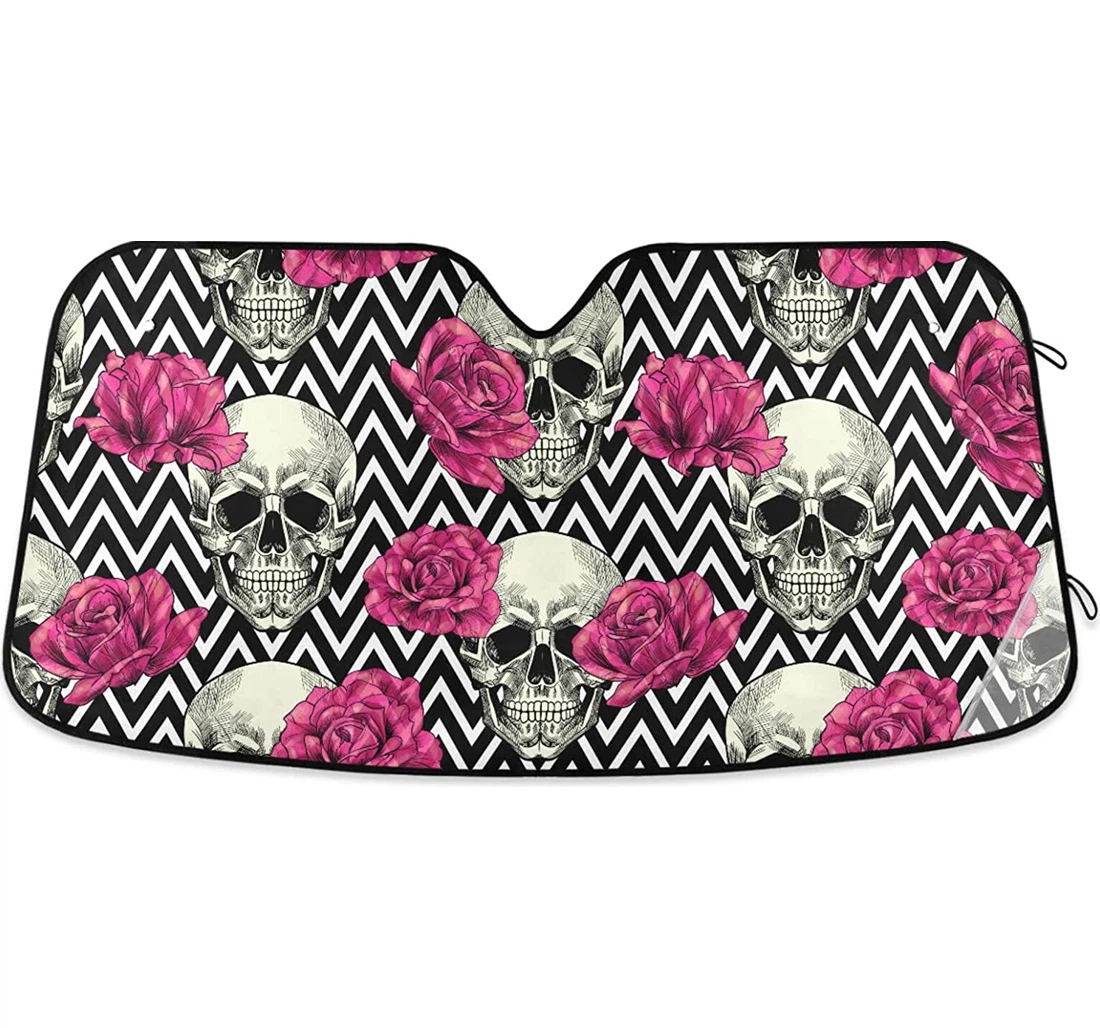 Skull Roses Sunscreen Pickup Auto Sun Shade