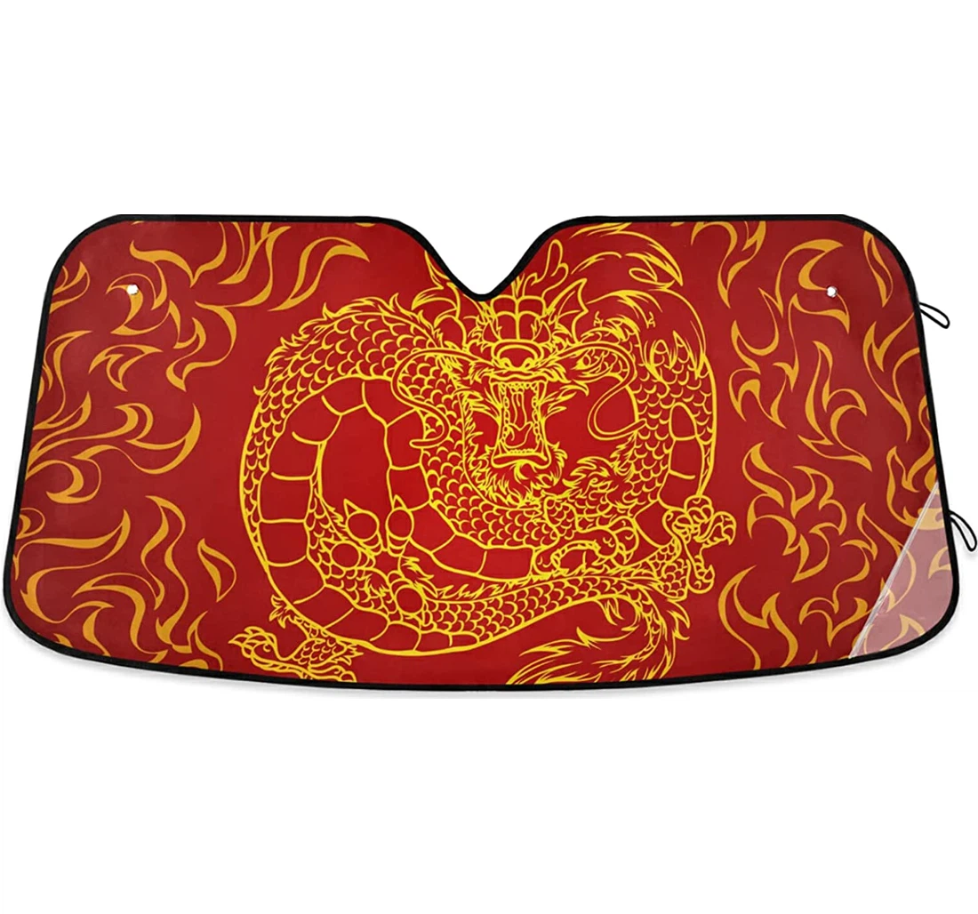 Asian Dragon Fire Auto Sun Shade