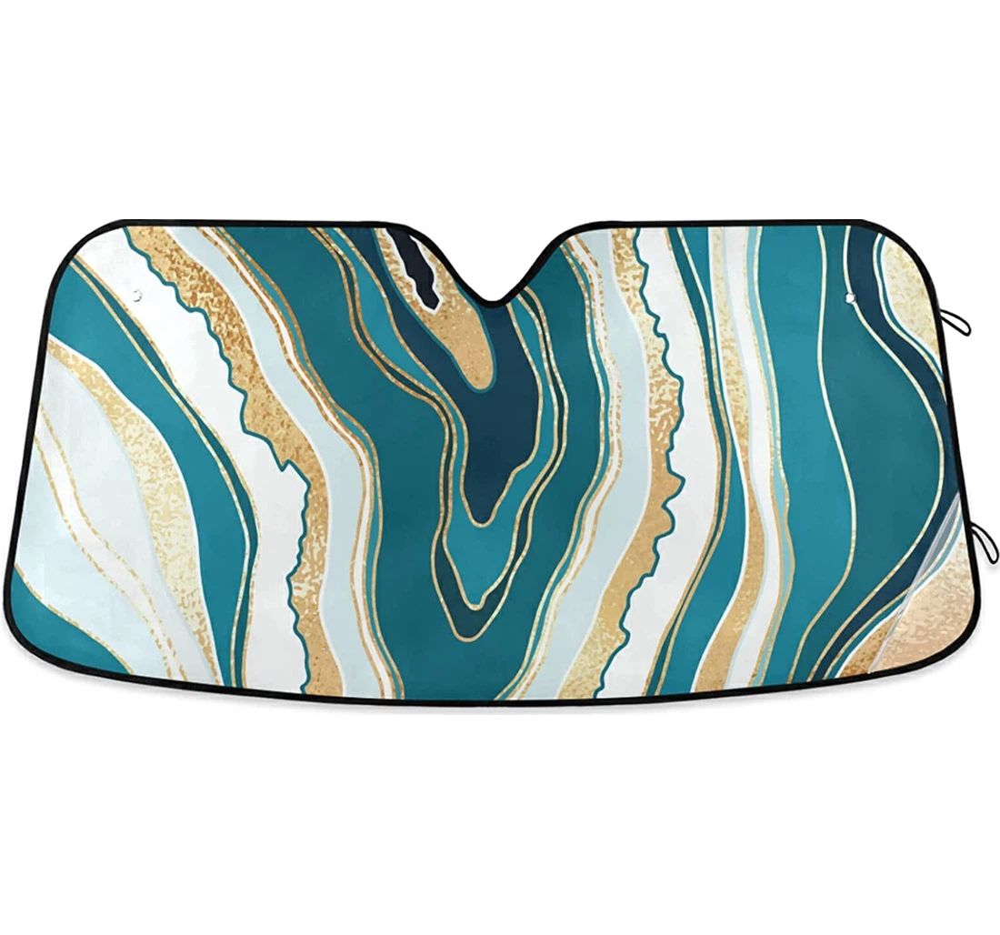 Gold Marble Green Mineral Auto Sun Shade
