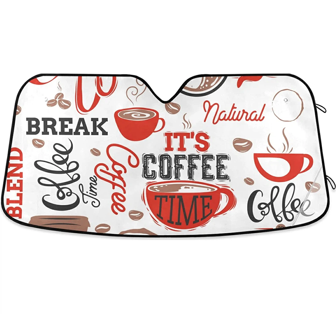 Coffee Cup Collection Auto Sun Shade