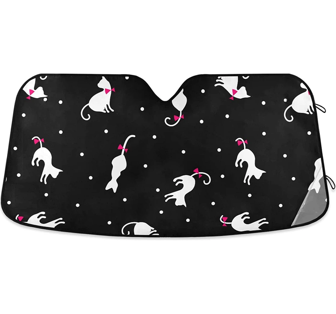 Cute Cats Black Auto Sun Shade