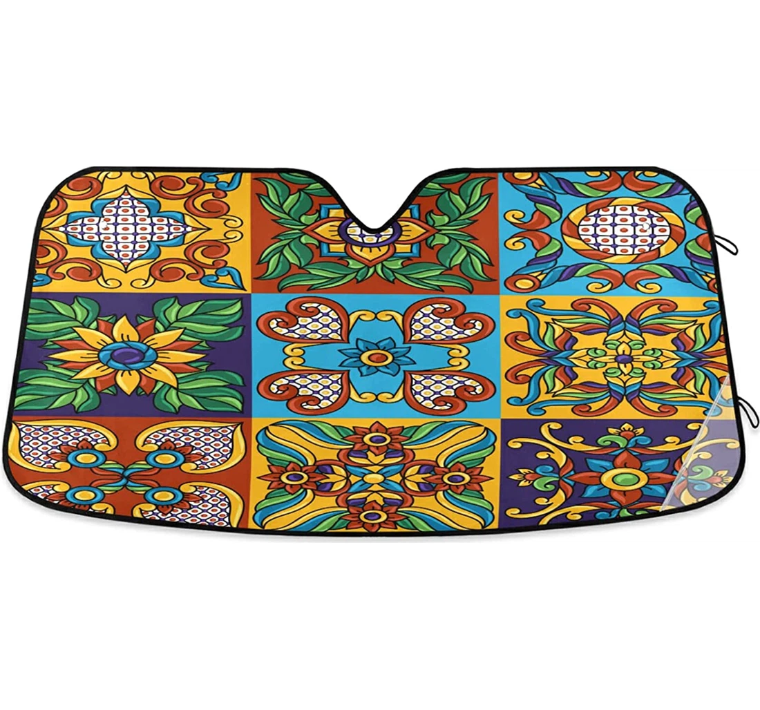 Vintage Mexican Talavera Auto Sun Shade