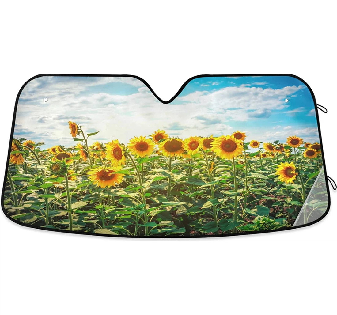 Sunny Day Beautiful Sunflowers Auto Sun Shade