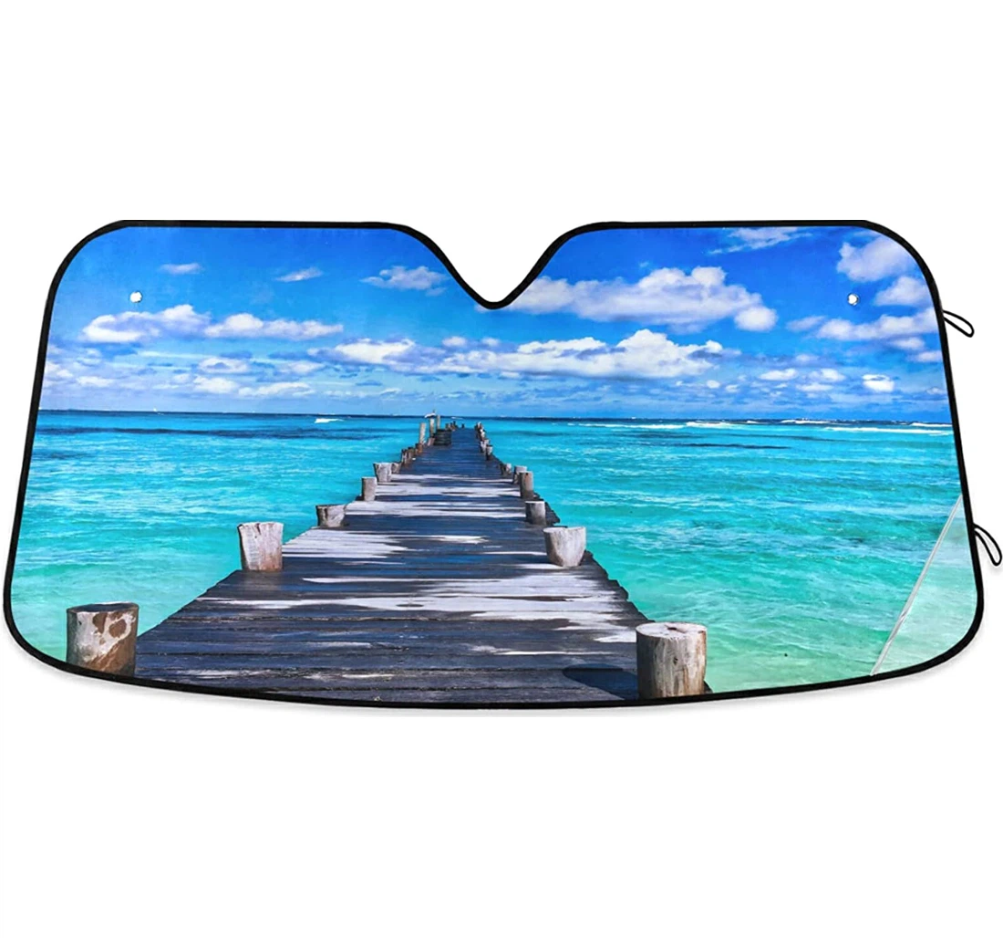 Beach Beautiful Bridge Auto Sun Shade