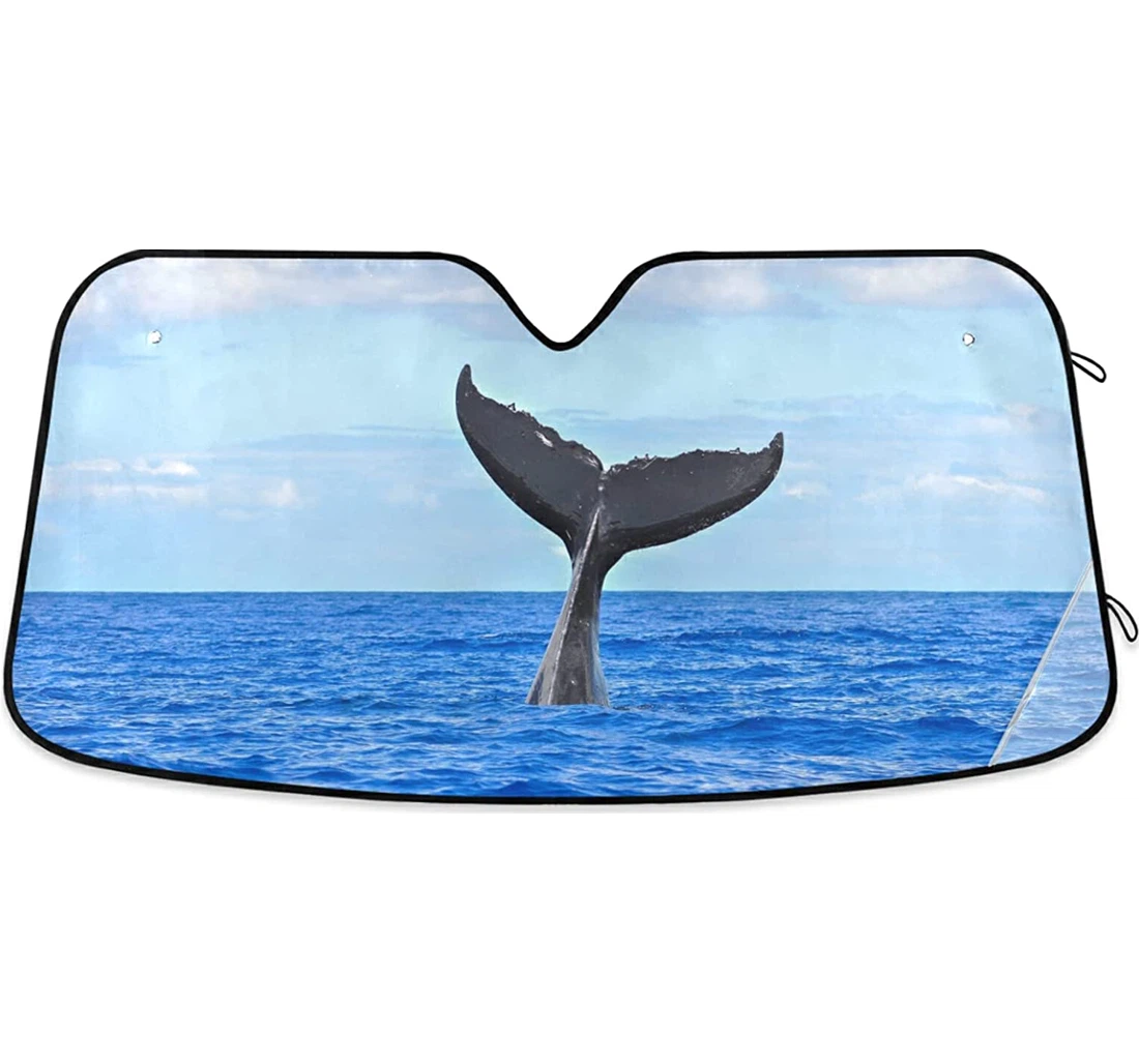 Whale Tail Summer Blue Ocean Auto Sun Shade