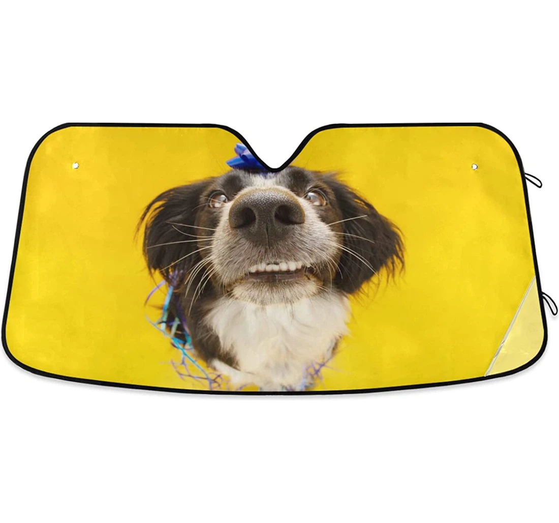 Funny Dog Yellow Hole Auto Sun Shade